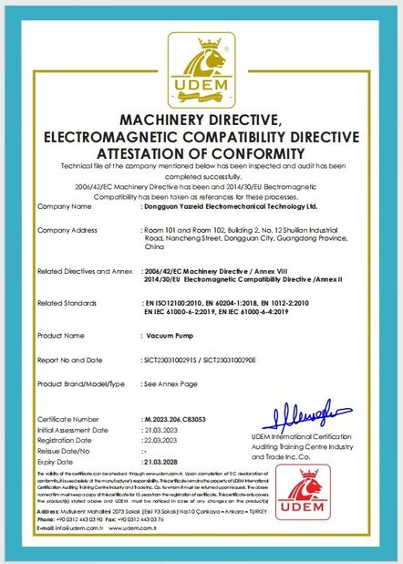 china DONGGUAN YAZREID ELECTROMECHANICAL TECHNOLOGY LTD certification